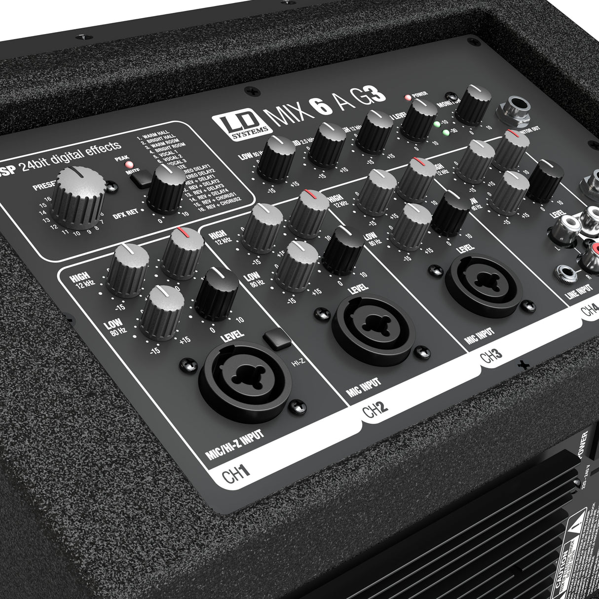 LD Systems MIX 6 A G3 - Aktiv 2-vejs højttaler med integreret 4-kanals mixer