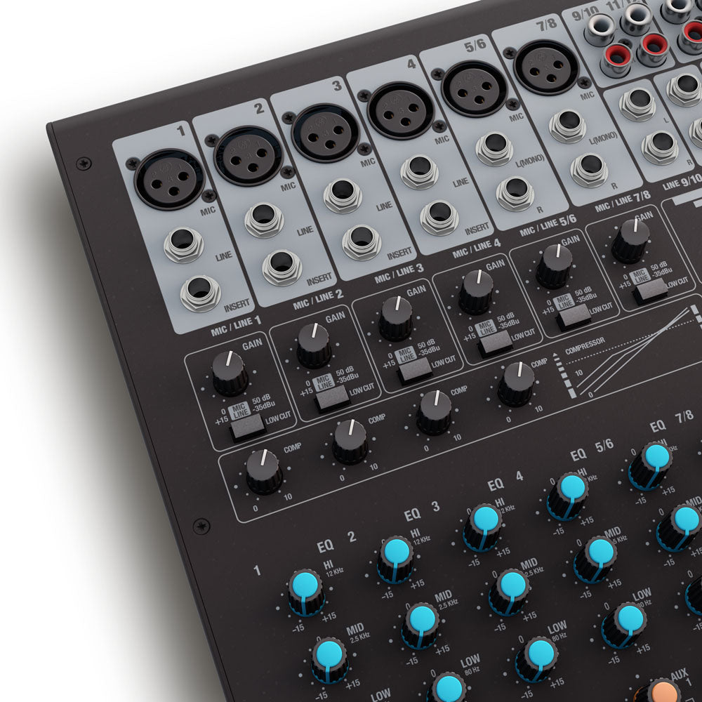 LD Systems VIBZ 12 DC - 12-kanals mixerkonsol med DFX og kompressor