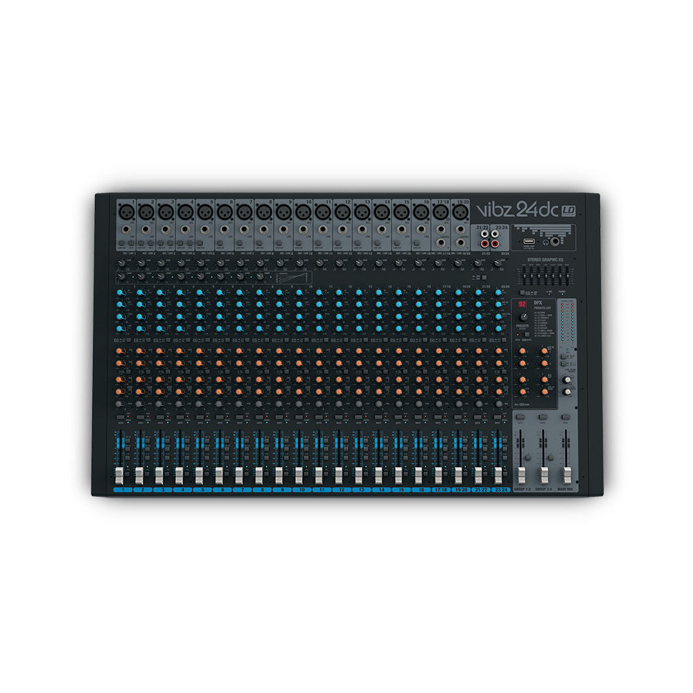LD Systems VIBZ 24 DC - 24-kanals mixerkonsol med DFX og kompressor