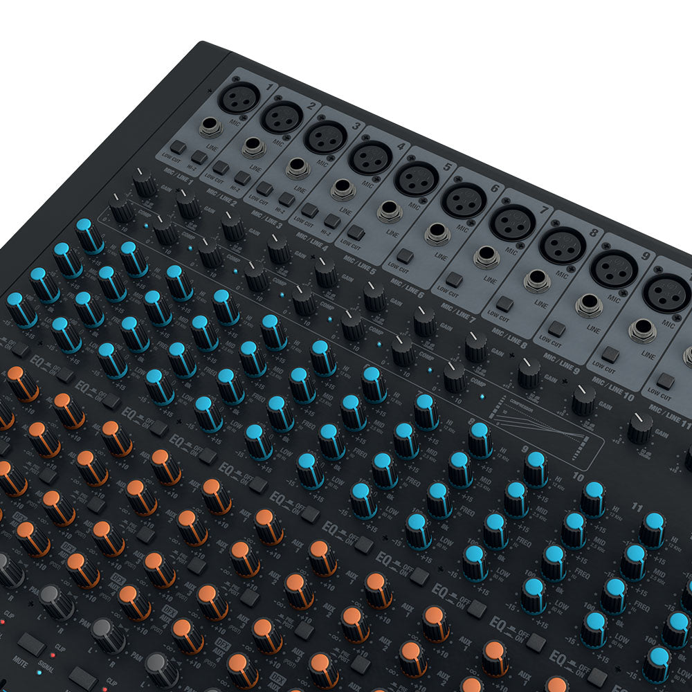 LD Systems VIBZ 24 DC - 24-kanals mixerkonsol med DFX og kompressor