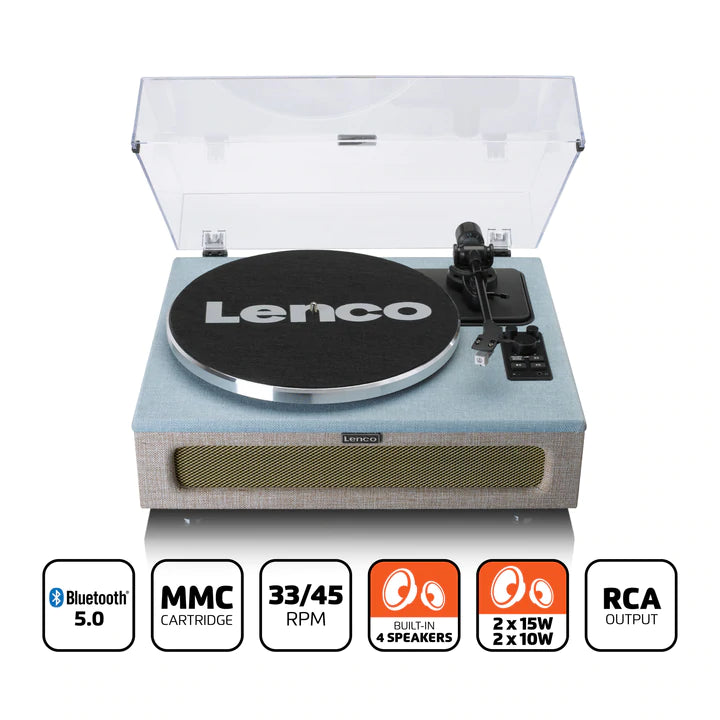 Lenco LS-440 Bluetooh Pladespiller (Blå/Beige)
