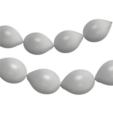 Link Balloner for Guirlander 8 stk. (Mønestøv Sølv, 33cm)