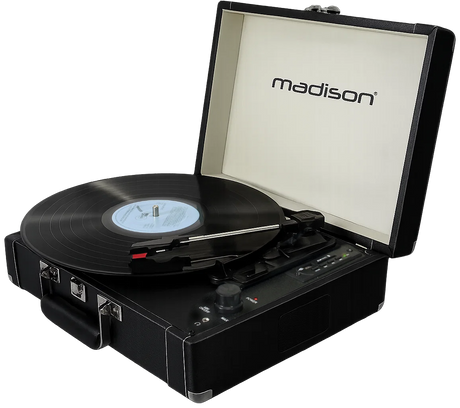 Madison Vintage Pladespiller m. Bluetooth (Sort)