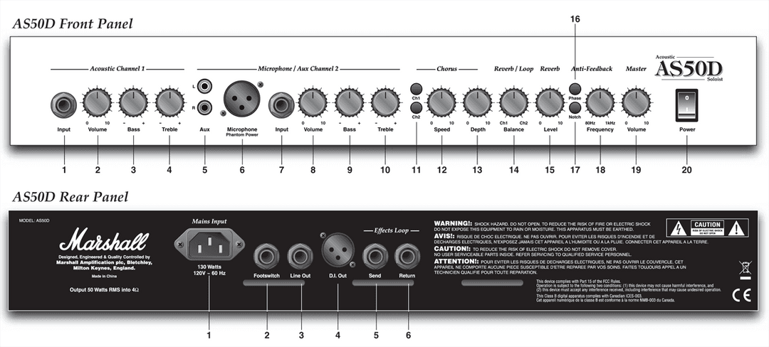 Marshall AS50D Akustisk Guitarforstærker