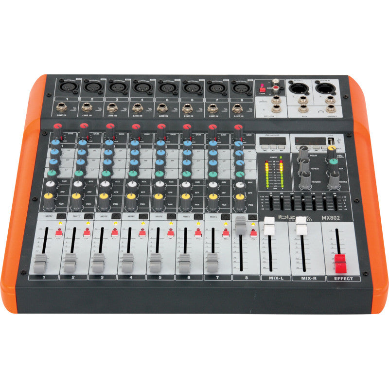 OUTLET - Ibiza MX802 8-kanals Mixer