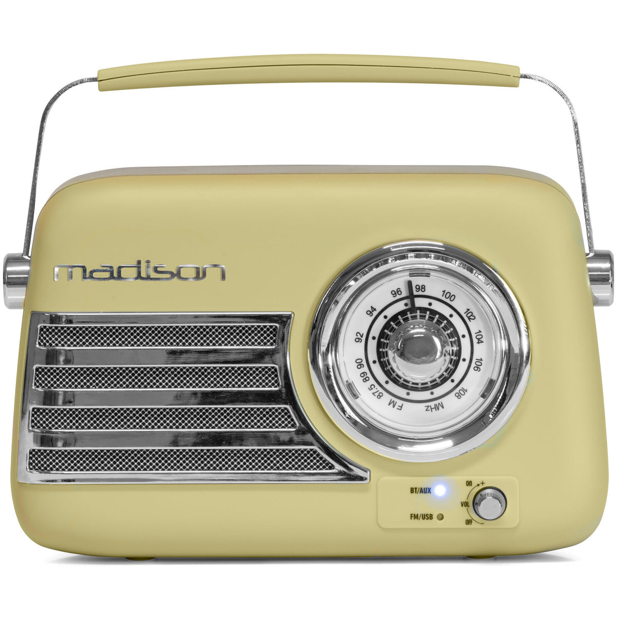 Madison Retro Radio m. Bluetooth og FM (Mat Oliven Grøn)