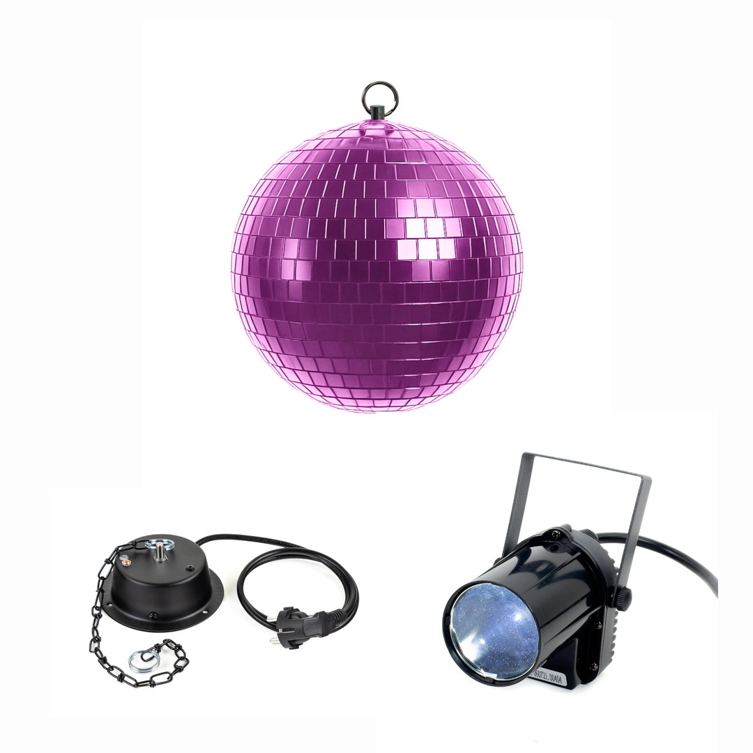 Marconi diskokugle Pink (10 cm) Bundle