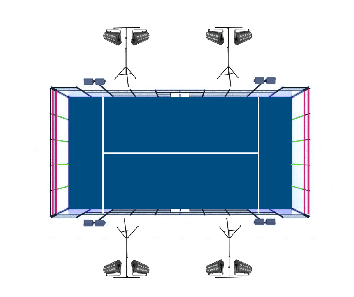 Nat-padel komplet pakke for 1 bane