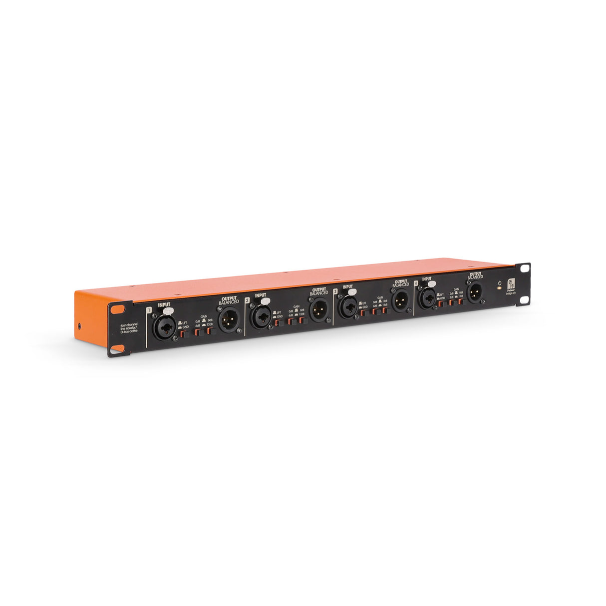 Palmer BRIDGE 4A+ - 19" DI-boks / linjeisoleringsboks, 4 kanaler, aktiv