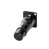 Perfex XLR Hun til XLR Han Chassis Stik (Sort), 4 pak