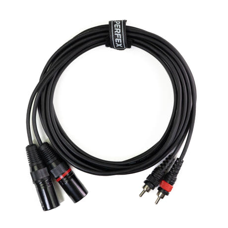 Perfex XLR Han til Phono RCA Kabel (3m)