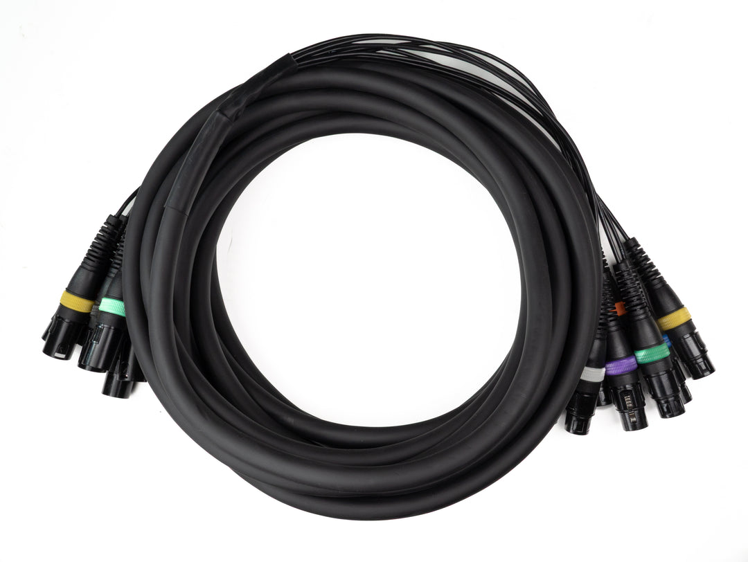 Par-8 multicore XLR han to XLR hun (10m)