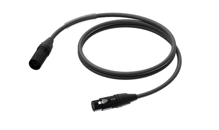 ProCab DMX/AES XLR han > XLR hun m/sort Neutrik - 0,5 m