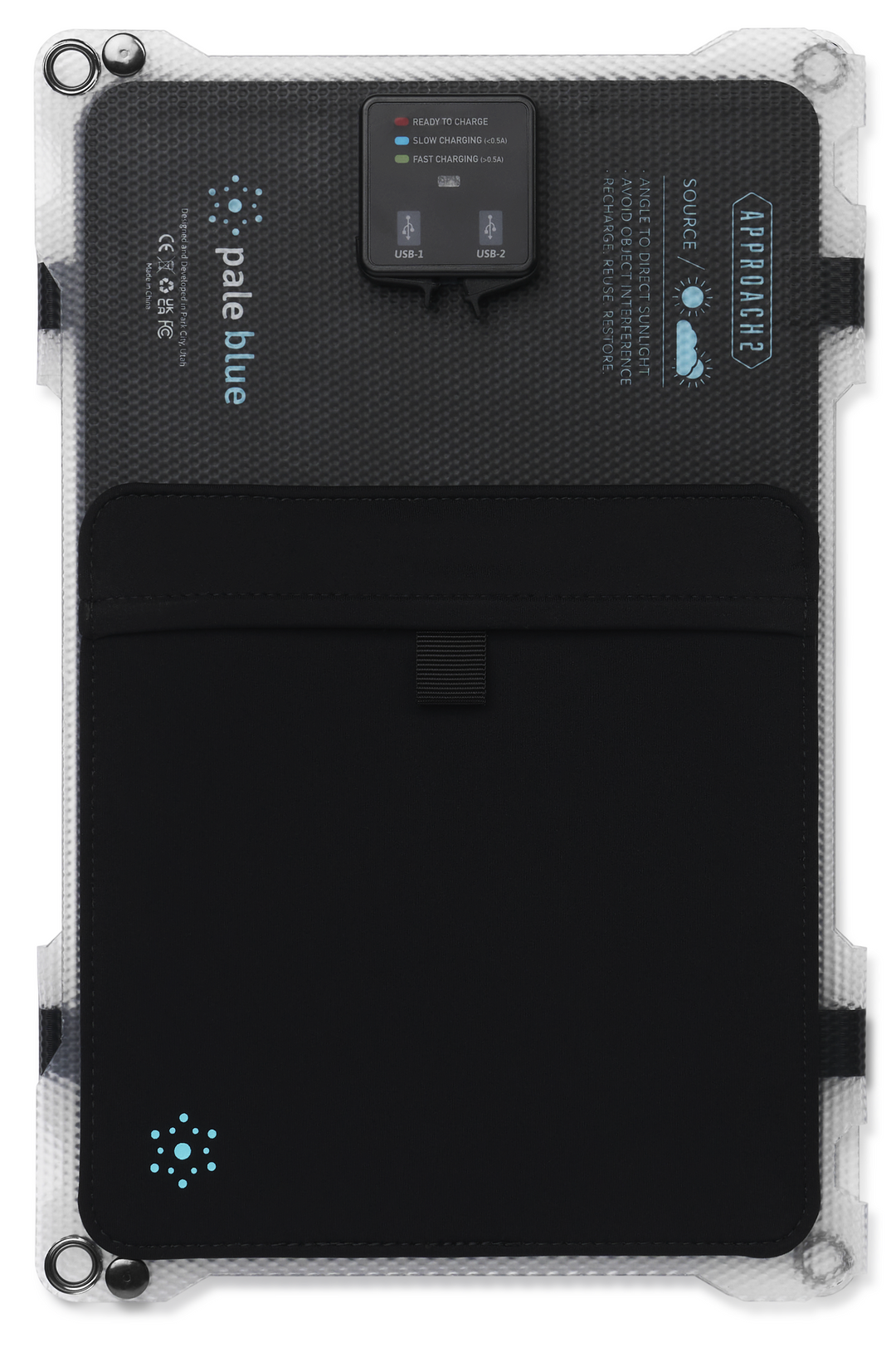 Pale Blue Approach 2 Solar Panel 21W Triple, w/bungee & storage case