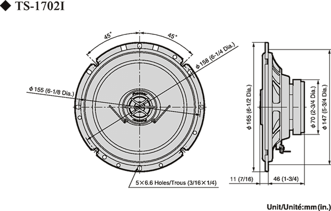 Pioneer TS-1702i Bilhøjttalere (17cm, 6,5")