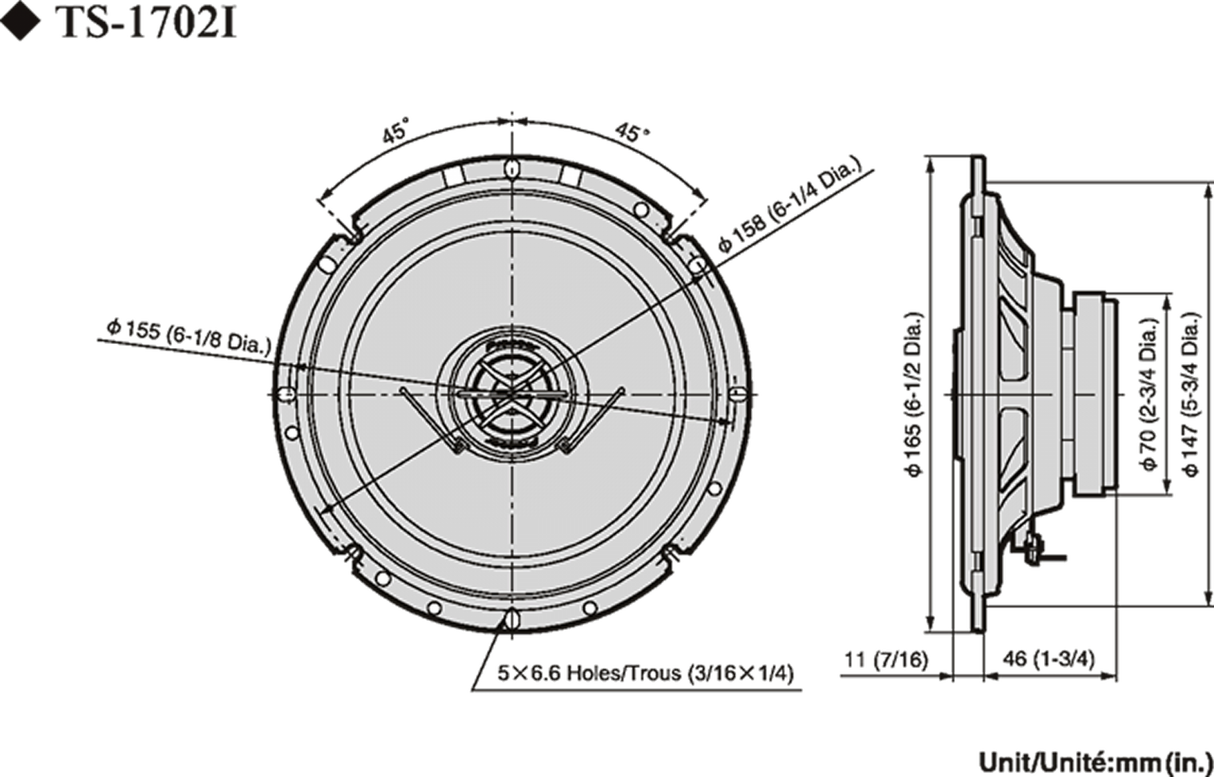 Pioneer TS-1702i Bilhøjttalere (17cm, 6,5")