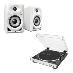 Audio-Technica AT-LP60XBT-WH + Pioneer DM-40BT-W Bluetooth højtalere