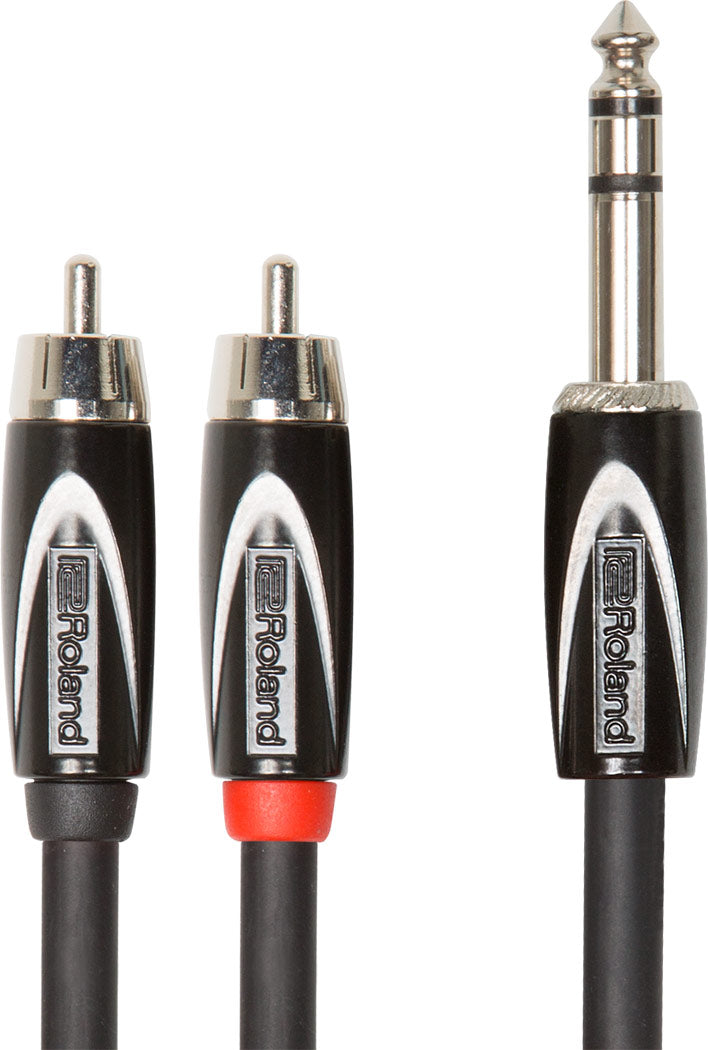 Roland "Heavy-duty" Kabel 6.3mm Jack Stereo til 2 x RCA Phono (1,5 m)