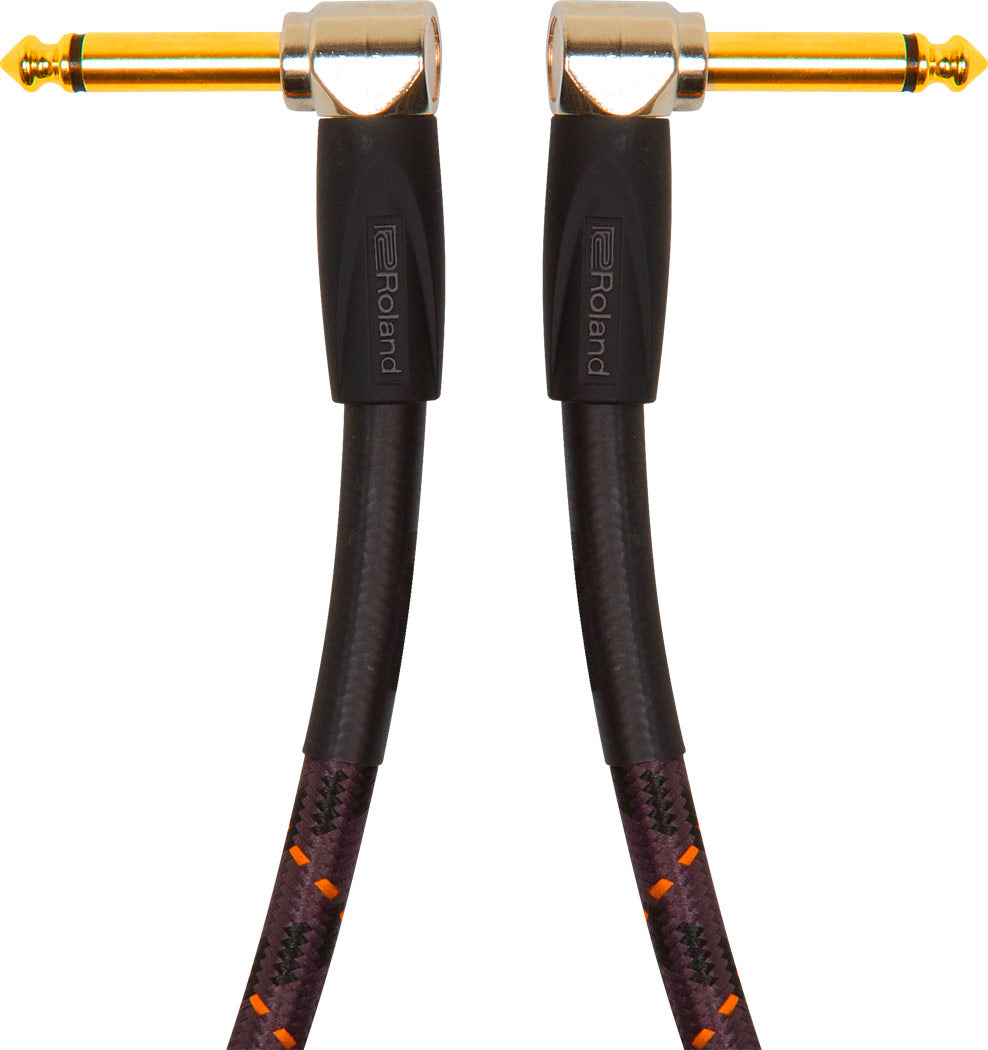 Roland "GOLD" Patchkabel 6.3mm Vinkel Jack mono til 6.3mm Vinkel Jack mono