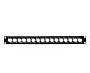 Perfex 19" med 16 D-slot punchout, 1U