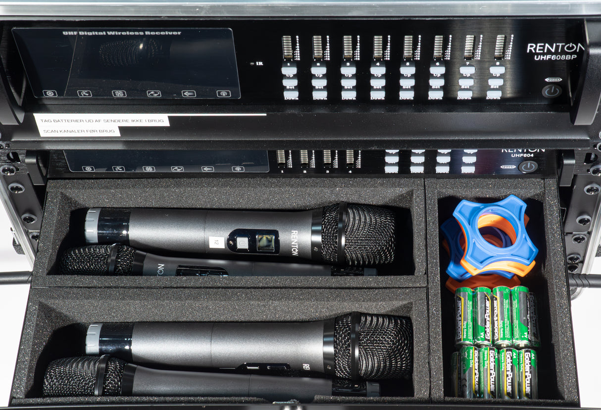 Renton Rack Trådløst Kombi System (4 Håndholdt + 8 Headset)