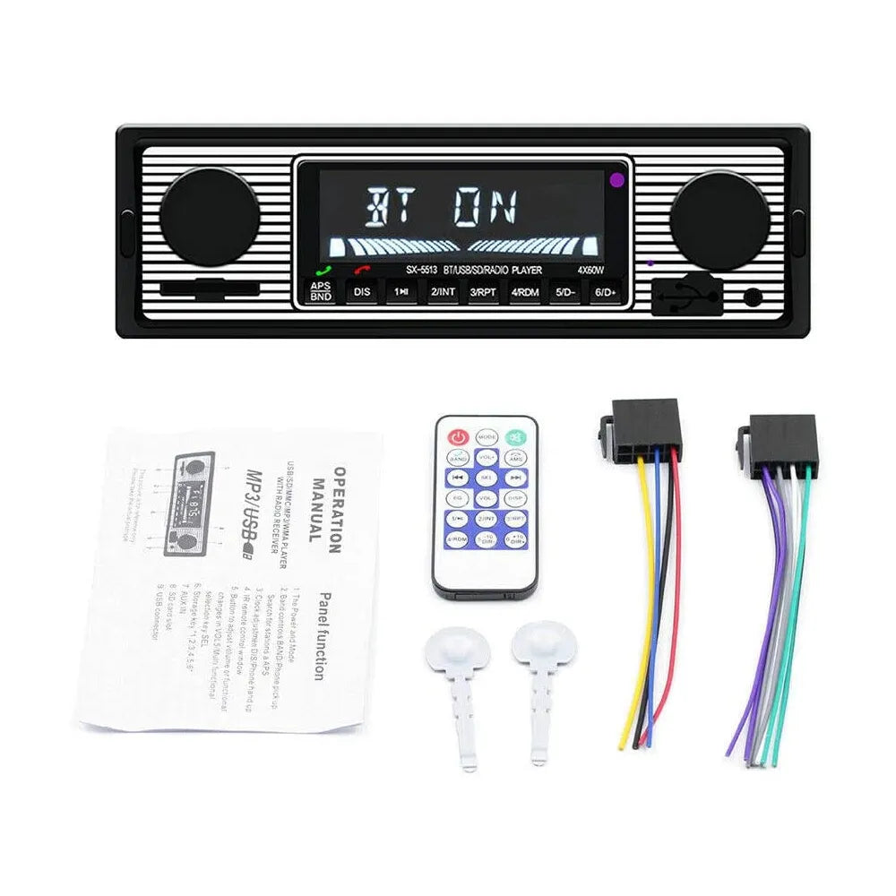 Retro Bilradio med FM, Bluetooth og USB