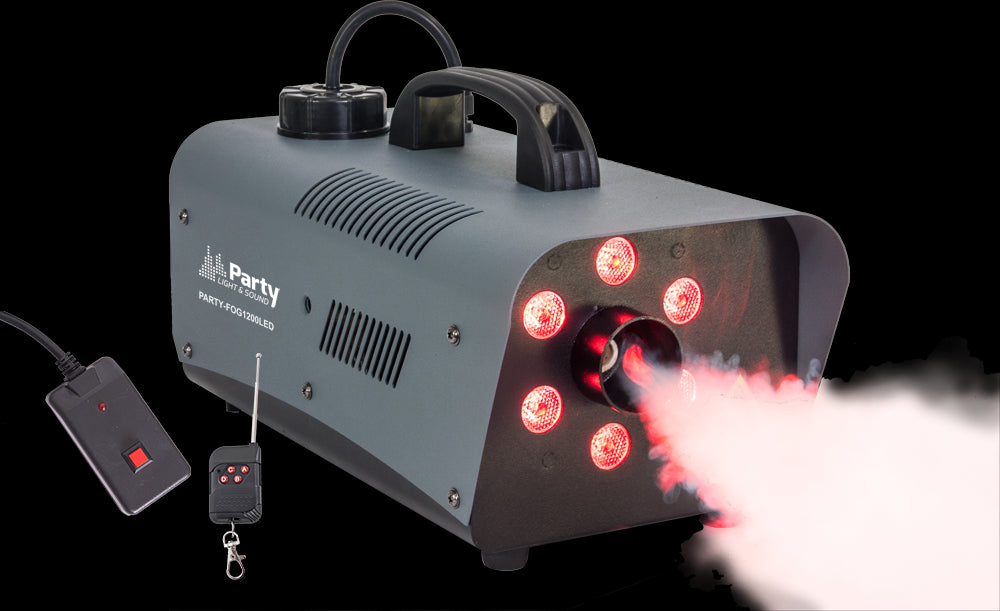 Røgmaskine m. 6x RGB LEDs (1200W) Pakke
