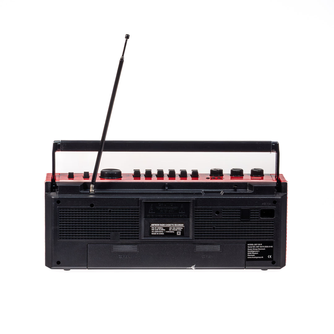 Studio 57 - Kassetteafspiller m. FM & Bluetooth, Rød