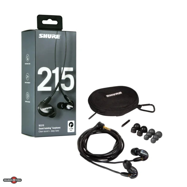 Shure SE215 In-Ear Høretelefoner (Sort)