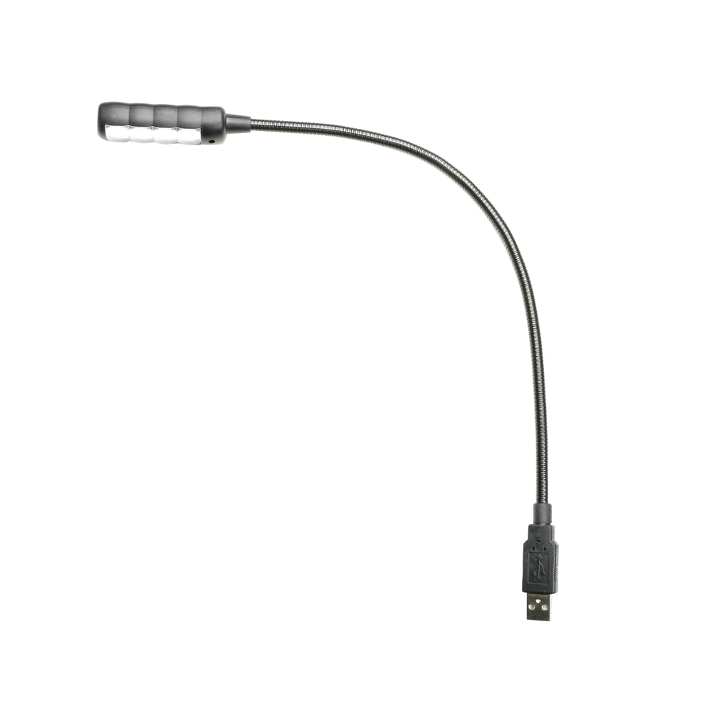 Adam Hall Stands SLED 1 ULTRA USB C - Svanehalslampe, USB-stik, 4 COB-LED’er og valgfrie farver