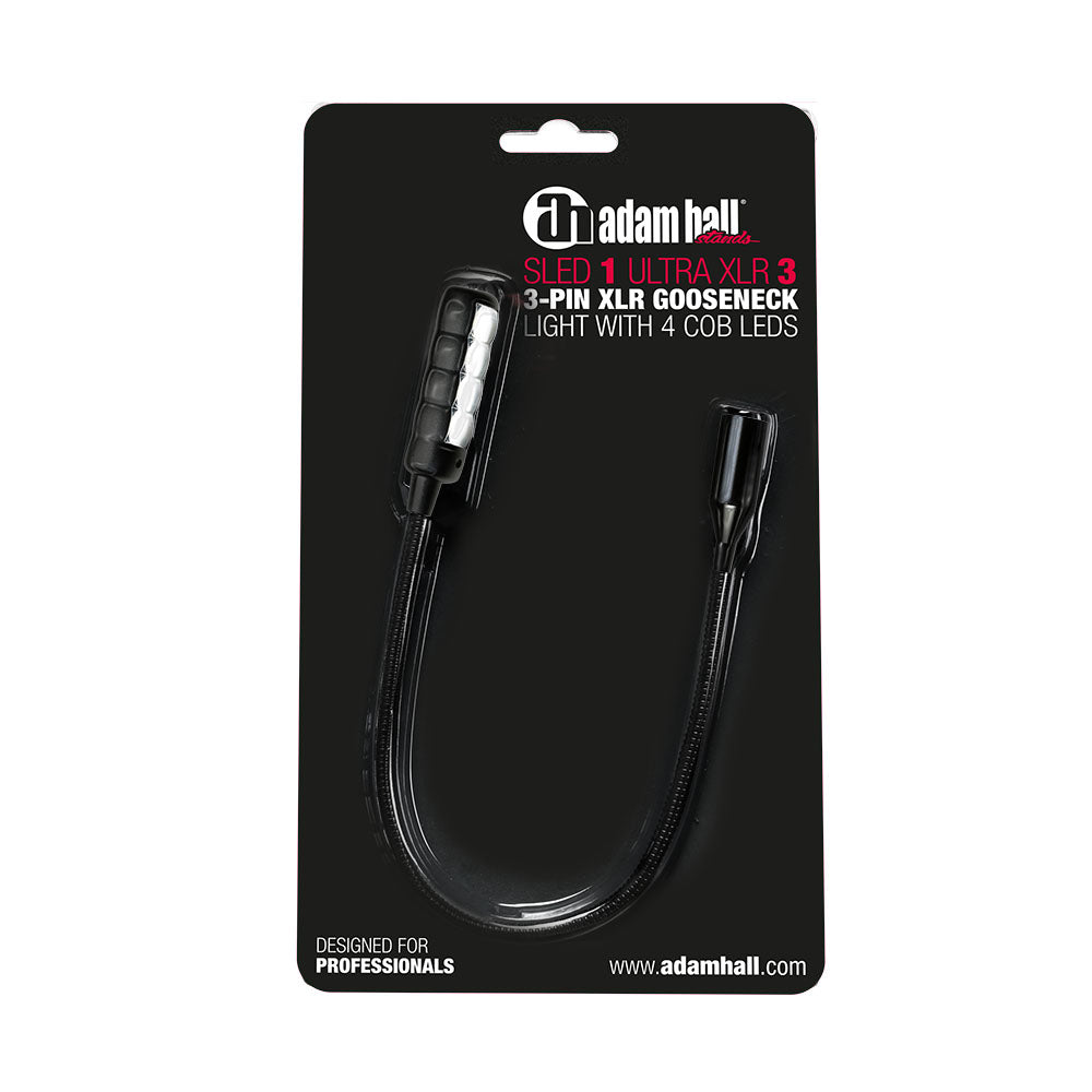 Adam Hall Stands SLED 1 ULTRA XLR 3 - 3-polet XLR svanehalslampe med 4 COB-LED'er