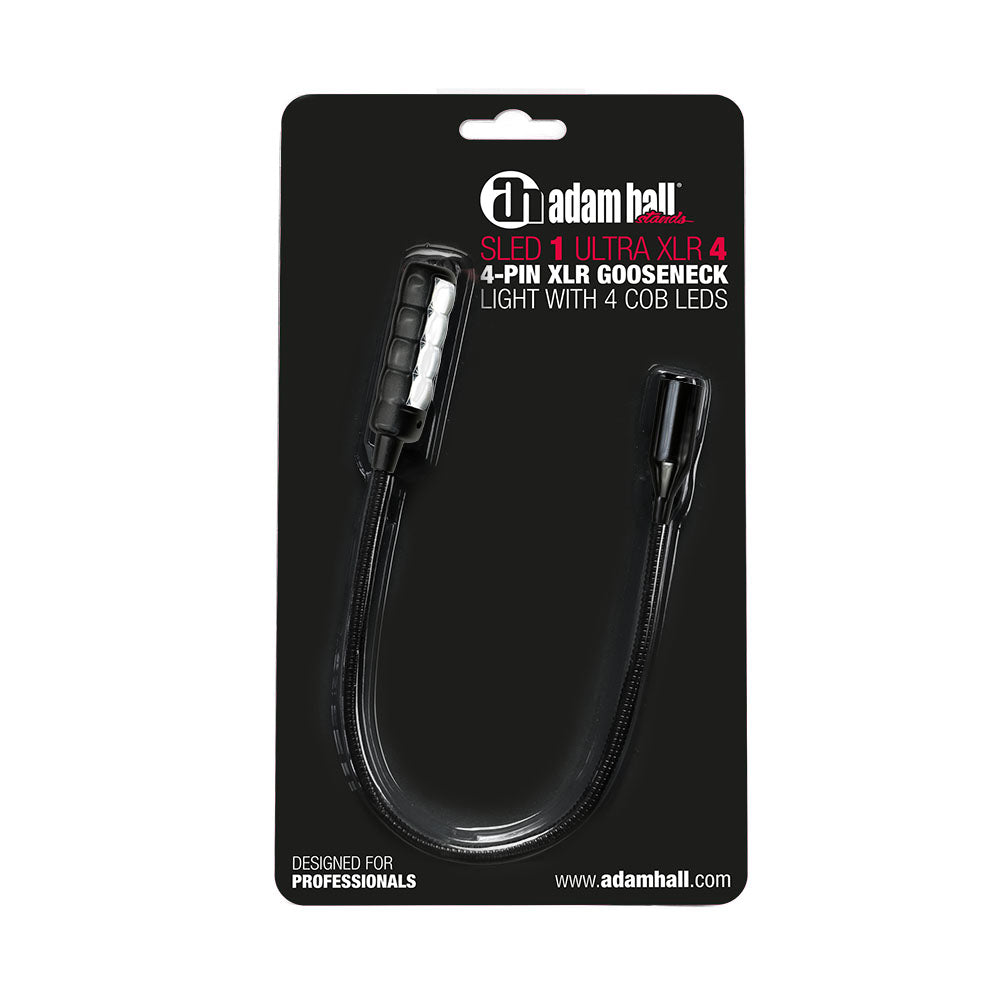 Adam Hall Stands SLED 1 ULTRA XLR 4 - 4-polet XLR svanehalslampe med 4 COB-LED’er