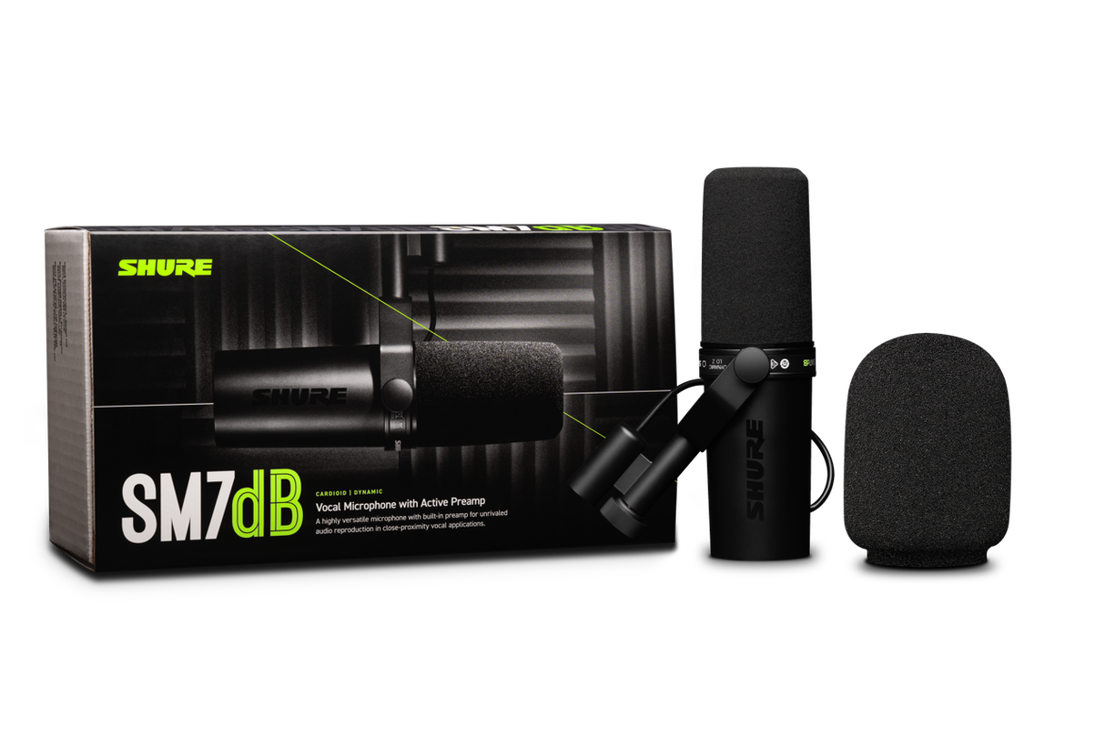 Shure SM7dB Aktiv Dynamisk Podcast Mikrofon