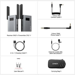 Synco trådløst mikrofonsæt 1 TX / 1 RX UHF 525 MHz-539.7 MHz