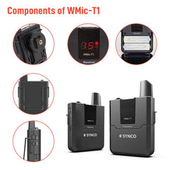 Synco trådløst mikrofonsæt til DSLR UHF frekv 572 - 586 MHz