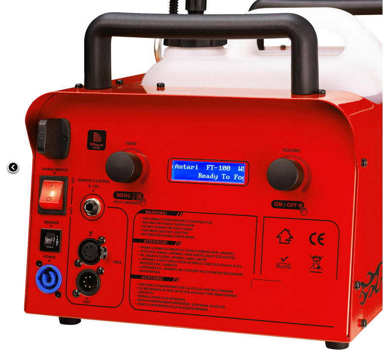 Antari FT-100 Røgmaskine (1500W, Rød)