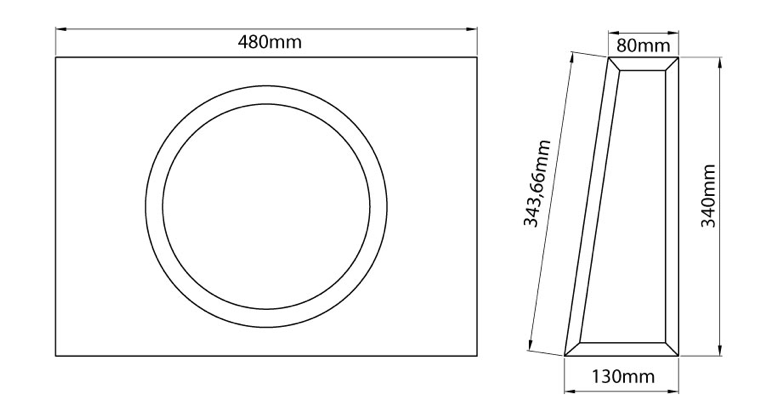 MTX RTF10P Pladsbesparende Aktiv Subwoofer m. Indbygget D-klasse Forstærker