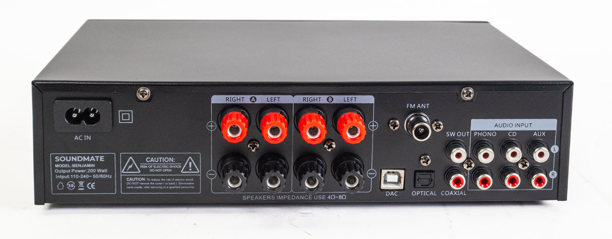 SoundMate Hi-Fi forstærker m. Bluetooth (4x50W)