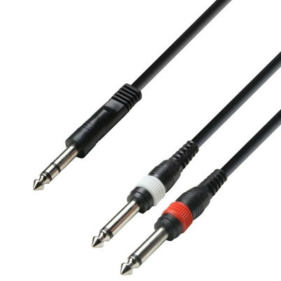 3 Star Y-Splitkabel Stereo til 2x Mono Jack (3m)