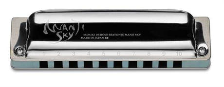 Suzuki Manji M-20S SKY Blues mundharmonika. Tone: Low F