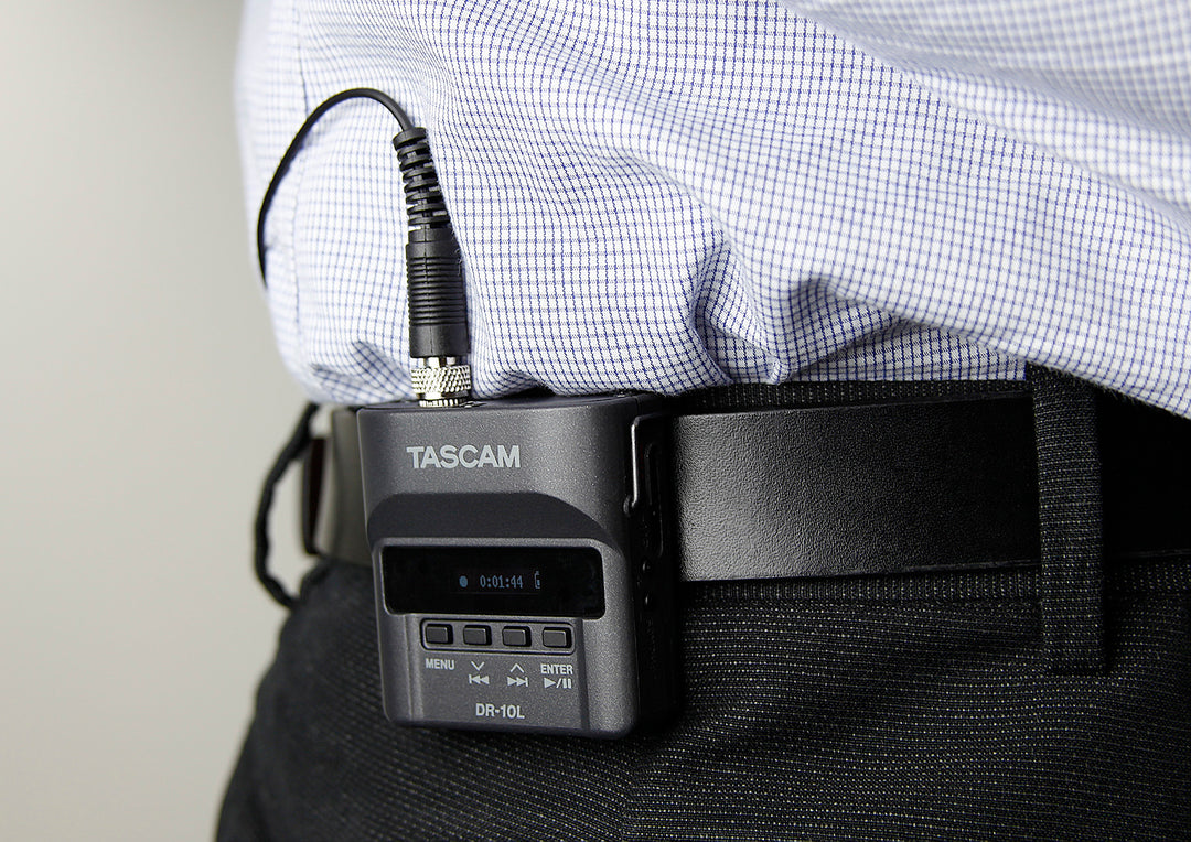 Tascam DR-10L recorder med lavalier mikrofon, hvid