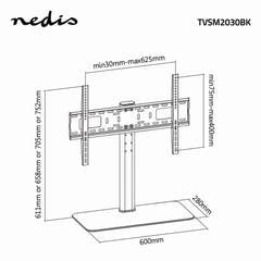 TV Stativ Fast m. 4 Højdepositioner (32-65", 45kg)