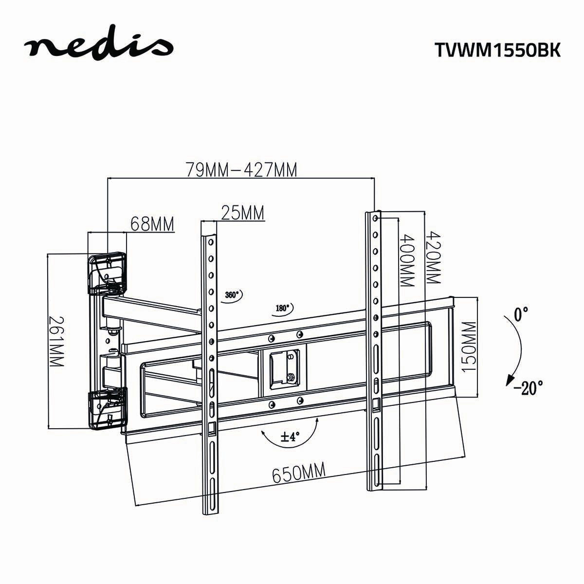Tv Ophæng Fuldt Bevægeligt (37-70", 25kg)