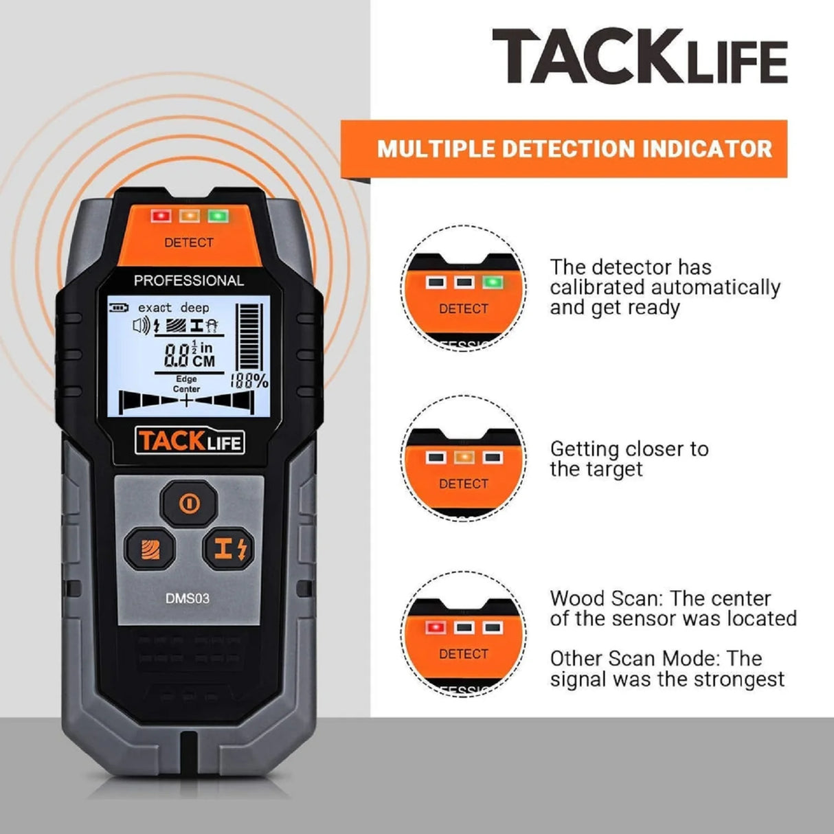PARTIVARE - Tacklife DMS03 – 4-i-1 ledningssøger & metaldetektor