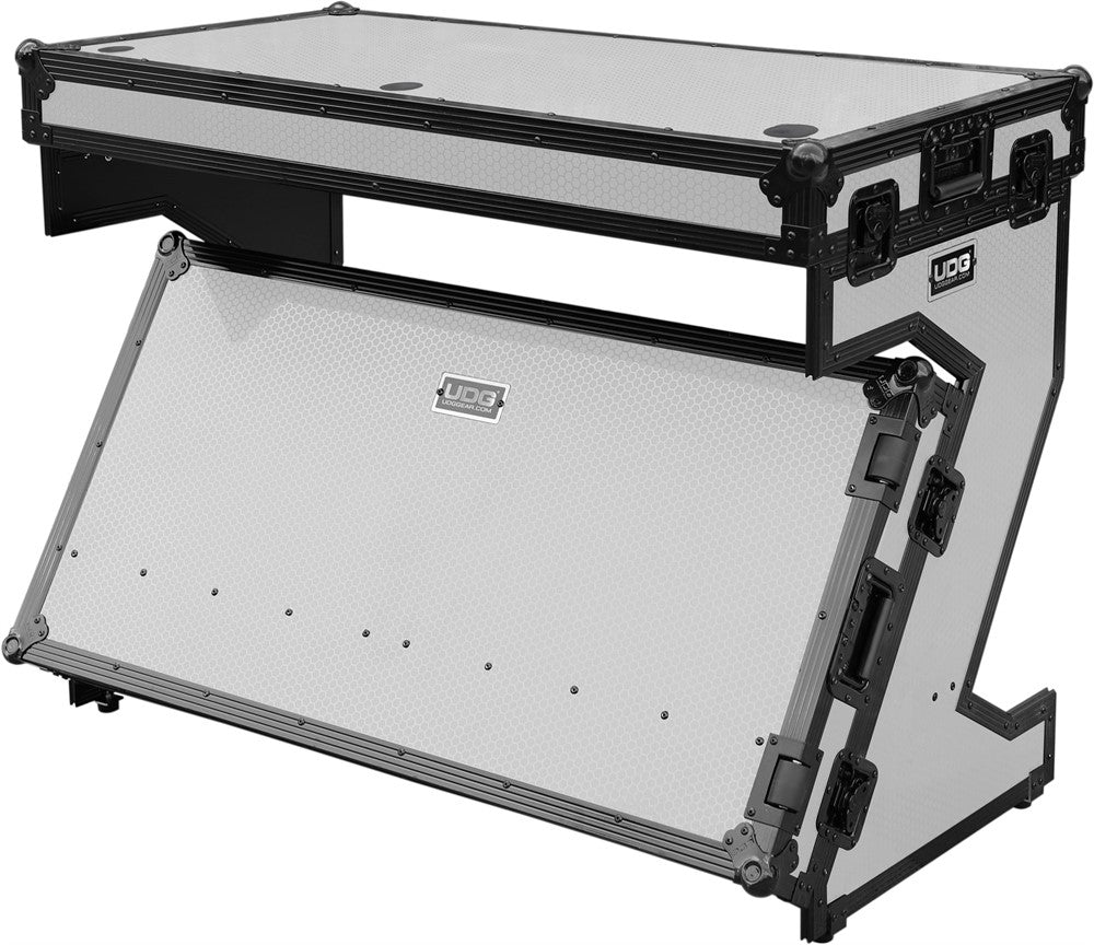 UDG Ultimate Flight Case Portable Z-Style DJ Table Hvid Plus (Wheels)