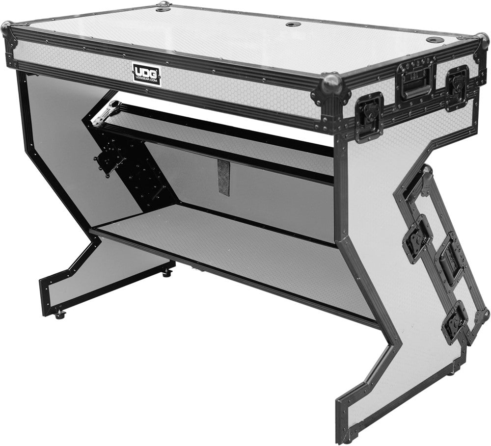 UDG Ultimate Flight Case Portable Z-Style DJ Table Hvid Plus (Wheels)