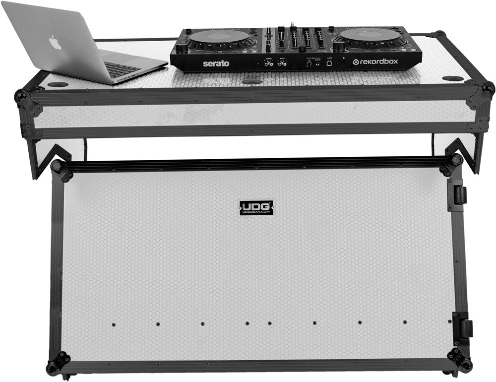 UDG Ultimate Flight Case Portable Z-Style DJ Table Hvid Plus (Wheels)
