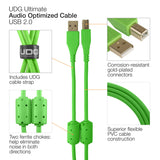 UDG Ultimate Audio Cable USB 2.0 A-B Grøn Angled 2m