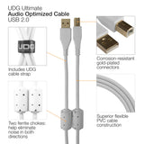 UDG Ultimate Audio Cable USB 2.0 A-B Hvid Angled 2m