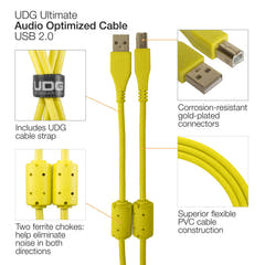 UDG Ultimate Audio Cable USB 2.0 A-B Gul Angled 3m